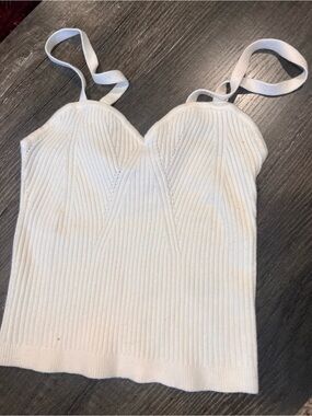 wild fable Cream Ribbed Sweetheart Cami